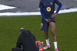 突发！亚马尔大腿受伤退出赛前热身